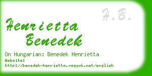 henrietta benedek business card